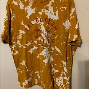 Women's Short Sleeve Tee - Mustard and White